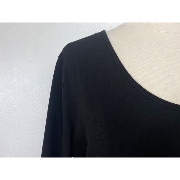Clara SunWoo Woman Black Knit Dress Medium Scoop Neck Designer Career Travel USA - Picture 3 of 10